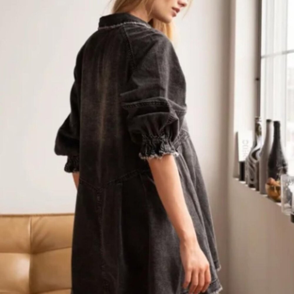 Free People Women's Black and Grey Dress - Picture 3 of 4